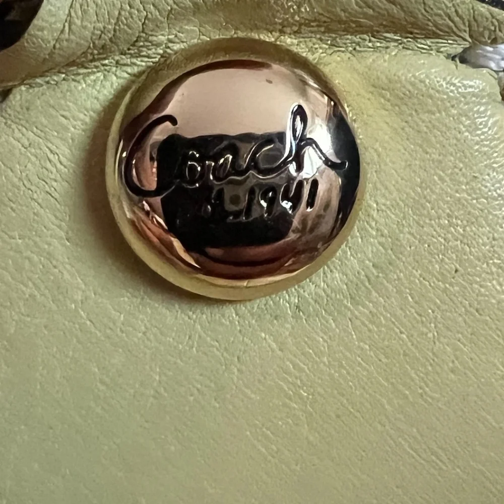 COACH PYTHON‎ SNAKE PRINT LEATHER WOMEN'S SATCHEL HANDBAG LIME/YELLOW